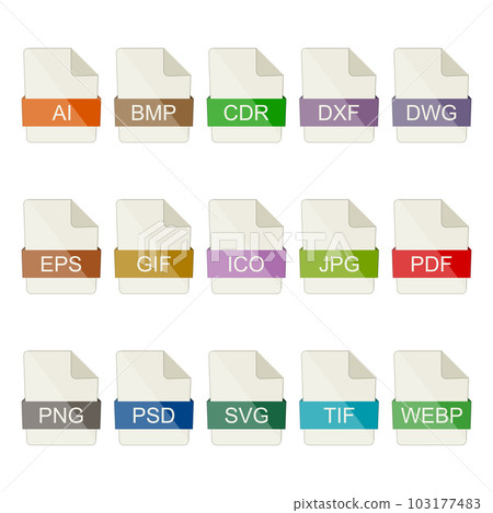 File type icons. Graphic 103177483