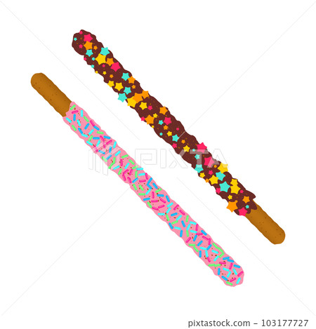 Frosted chocolate chip cookie sticks in sprinkles Frosted chocolate chip cookie sticks in sprinkles 103177727