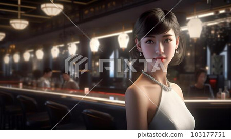 在歌舞俱樂部、休息室、俱樂部和女孩酒吧工作的理髮店工作人員（生成 AI） 103177751