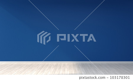 Empty Room Interior Wood Floor Mockup Templlate 3D Illustration Background Texture 103178301