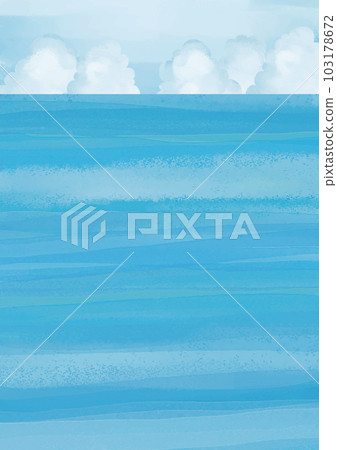 Watercolor touch sea wave pattern, thundercloud and sky background frame vertical Watercolor touch sea wave pattern, thundercloud and sky background frame vertical 103178672