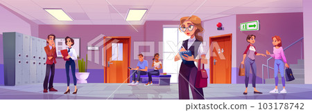 Teacher with in school corridor sunglasses vector Teacher with in school corridor sunglasses vector 103178742