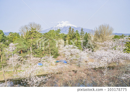 Aomori Mt. Iwaki seen from Hirosaki Park Aomori Mt. Iwaki seen from Hirosaki Park 103178775