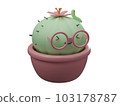 Cactus in a pot, 3D cartoon 103178787