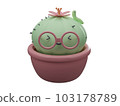Cactus in a pot, 3D cartoon 103178789