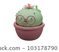 Cactus in a pot, 3D cartoon 103178790