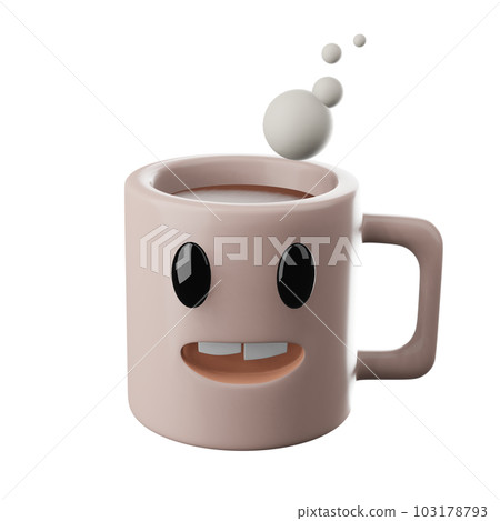 cute coffee mug 3d cartoon 103178793