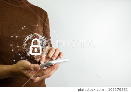 Verification of information with finger print by smart phone, Internet security, online financial transaction, 2-step verification, confirm transaction and identity. Verification of information with finger print by smart phone, Internet security, online financial transaction, 2-step verification, confirm transaction and identity. 103179381