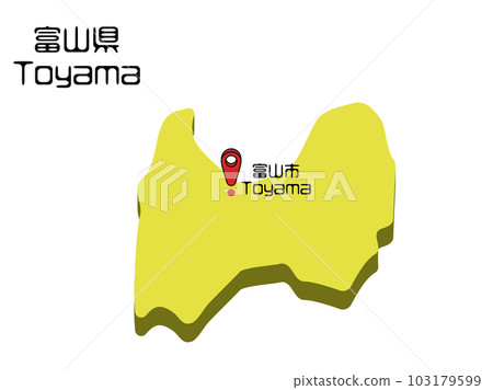 三維富山縣的地圖矢量插圖 103179599