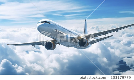 飛向天空的客機“AI生成圖像” 103179779