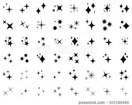 Simple star/glitter icon set simple shining icon set 103180489