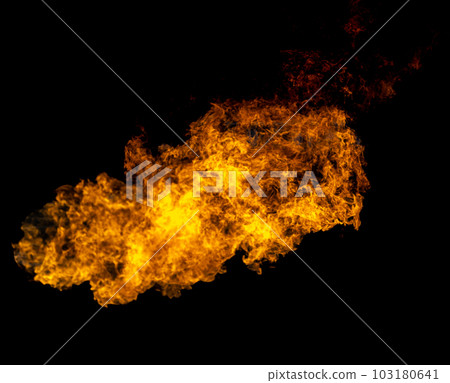 Bonfire energy that burns from gas isolated on black isolated background - Beautiful. 103180641