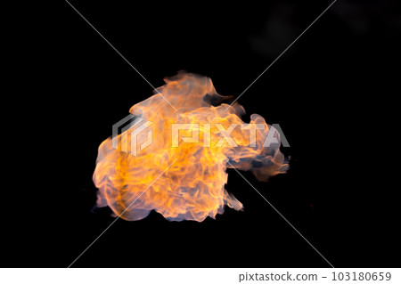 Bonfire energy that burns from gas isolated on black isolated background - Beautiful. 103180659