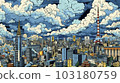 Painting style Japanese cityscape "AI generated image" 103180759