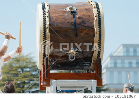 People playing big drums at a festival People playing big drums at a festival 103181067