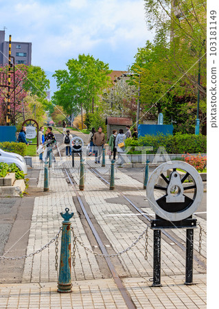 Townscape along Chuo-dori, Otaru City, Hokkaido (former site of Temiya Line) 103181149