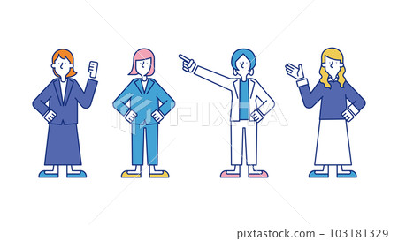 Diverse female business person illustration set B Diverse female business person illustration set B 103181329