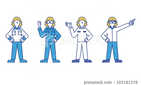 穿工作服的男人的插圖集 J 103181378