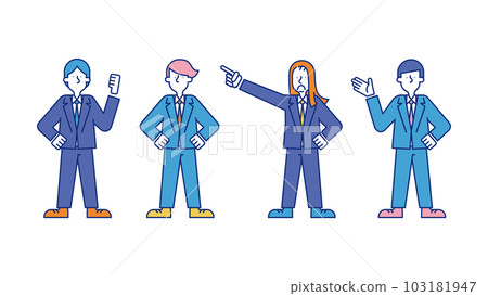 Diverse male business person illustration set E Diverse male business person illustration set E 103181947