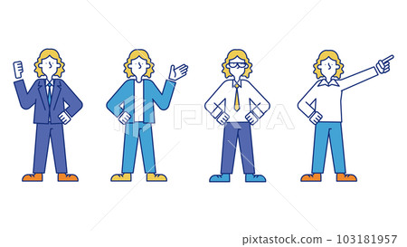 Male business person illustration set J Male business person illustration set J 103181957