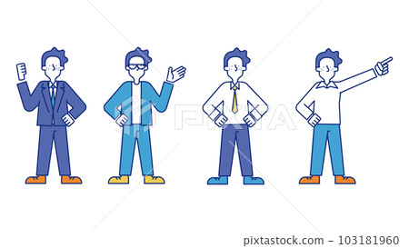Male business person illustration set M 103181960