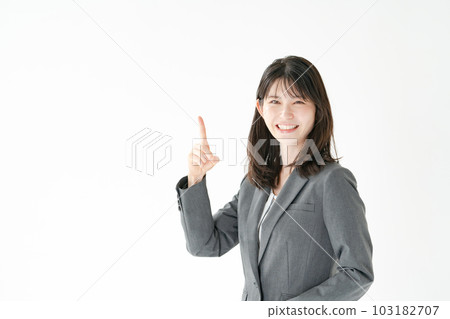 Business female finger pointing 103182707