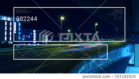 Composition of data processing over cityscape 103182820