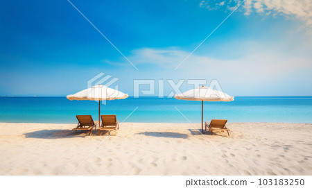 Sunset sea beach. Created with generative Ai technology. 103183250