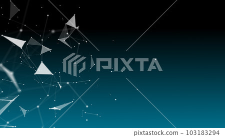 Technology digital abstract background. 3d Network particles and plexus wave. Ai, big data, science concept. Technology digital abstract background. 3d Network particles and plexus wave. Ai, big data, science concept. 103183294