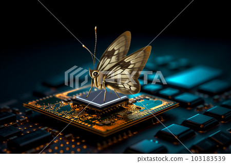 Computer chip with processor background. Created with generative Ai technology. 103183539
