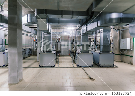 Pressure sensor in an industrial boiler room. Barometer in the heating system. Close-up. Pressure sensor in an industrial boiler room. Barometer in the heating system. Close-up. 103183724