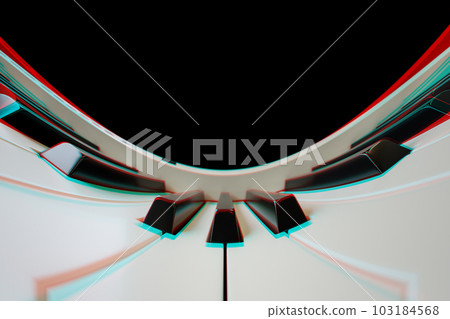 3d illustration digital piano or synthesizer white angle shot with distortion and glitches 3d illustration digital piano or synthesizer white angle shot with distortion and glitches 103184568