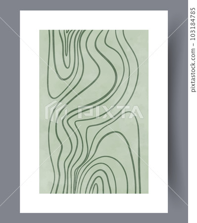Abstract lines tortuous aesthetics wall art print 103184785