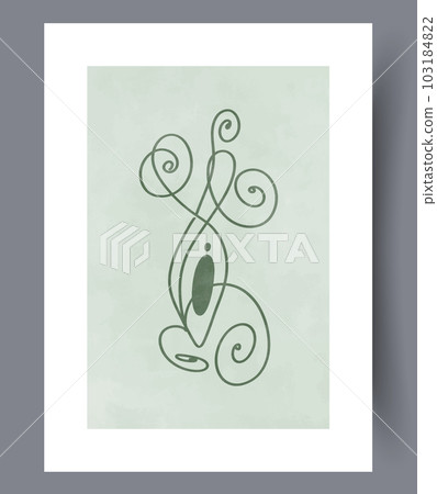 Abstract lines tortuous sketch wall art print 103184822