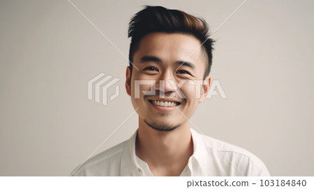 留著鬍鬚的亞洲年輕男子的肖像（生成式 AI） 103184840