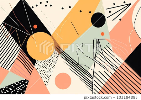 geometric line art with modern and graphic design, bold lines and simple shapes, created with generative ai 103184883