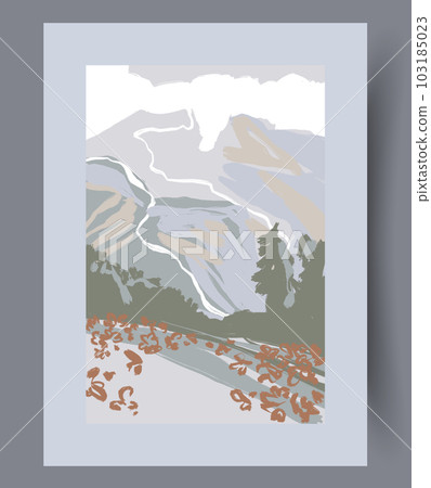 Landscape nature mountain forest wall art print 103185023
