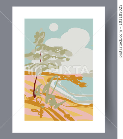 Landscape beach oceanic island wall art print 103185025