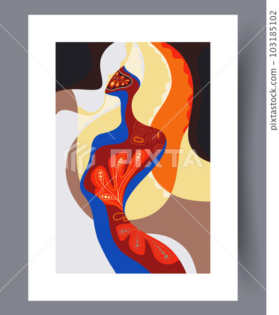 Abstract woman interpretation wall art print Abstract woman interpretation wall art print 103185102
