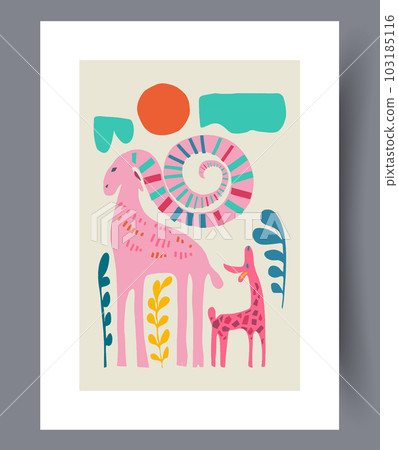 Animal capricorn fauna deer wall art print Animal capricorn fauna deer wall art print 103185116