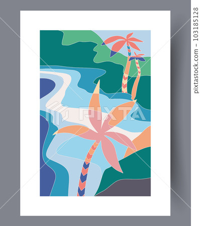 Landscape jungle river nature wall art print 103185128