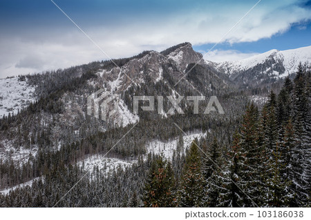 peaks of the Tatra mountains.Tatrzanski park. peaks of the Tatra mountains.Tatrzanski park. 103186038