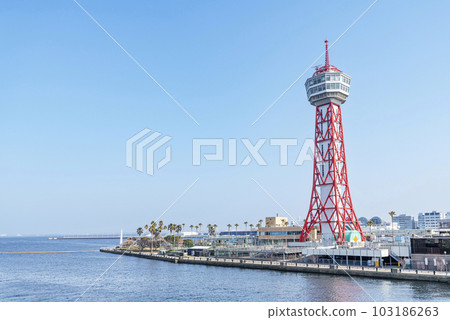 Fukuoka City, Fukuoka Prefecture, Fukuoka's representative tourist attraction, Hakata Port Tower and the surrounding streets 103186263