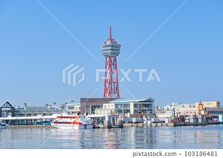 Fukuoka City, Fukuoka Prefecture Hakata Port Bayside Place in sunny weather and the symbol Hakata Port Tower Fukuoka City, Fukuoka Prefecture Hakata Port Bayside Place in sunny weather and the symbol Hakata Port Tower 103186481