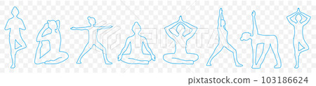 瑜伽剪影矢量圖 瑜伽剪影矢量圖 103186624