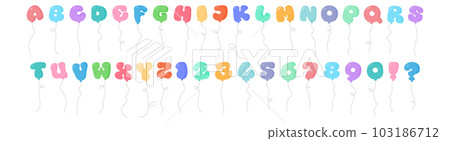 Funny balloon letters nad numbers 34 103186712