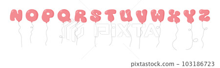 Balloon alphabet in cartoon style 103186723