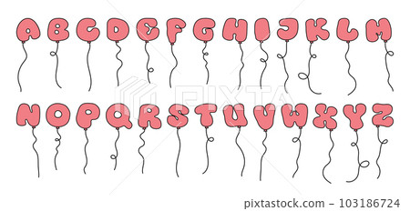 Balloon alphabet in cartoon style 103186724