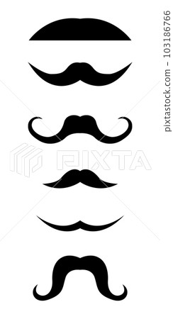 Black mustache collection vector illustration isolated on white Black mustache collection vector illustration isolated on white 103186766