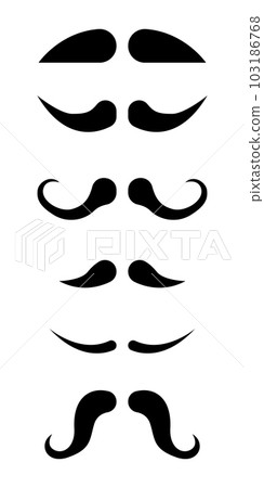 Black mustache collection vector illustration isolated on white 103186768